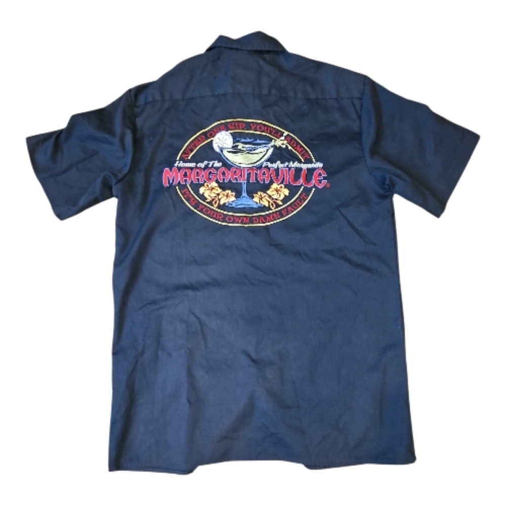 Jimmy Buffett's Margaritaville SZ S Men's Short Sleeve Embroidered Button Up